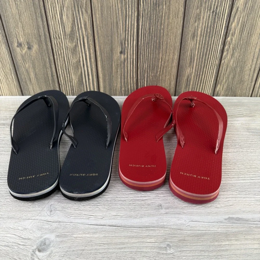 Troy Burch 2 pairs Flip Flops Thong sandals size 8 READ Description